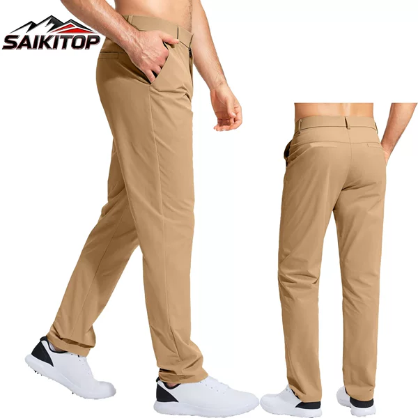 Cross-Border Men's Outdoor Golf Pants, Spring and Autumn Outdoor Hiking Pants, Stretchy Breathable Men's Casual Sports Pants
