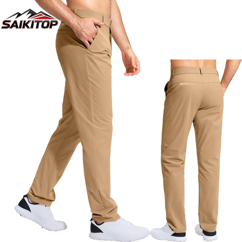 Cross-Border Men's Outdoor Golf Pants, Spring and Autumn Outdoor Hiking Pants, Stretchy Breathable Men's Casual Sports Pants