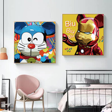 数字油画diy3d暴力熊卡通动漫填色画儿童手绘装饰画创意填色彩绘