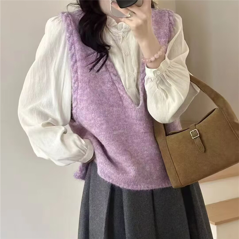 坎肩V领针织衫女马夹背心秋季新款显瘦减龄百搭打底时尚马甲女潮|undefined