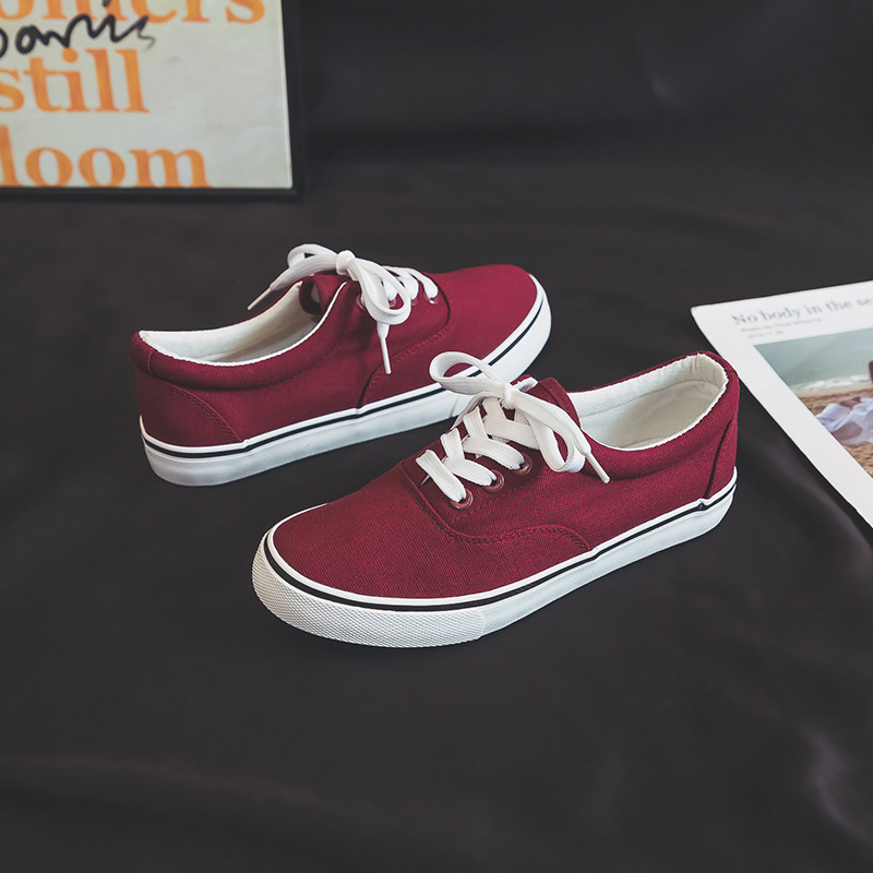Harajuku versátil zapatos blancos para mujeres 2026 nuevos zapatos de skate super caliente para parejas zapatos de lona de color sólido calzado casual vulcanizado image 11