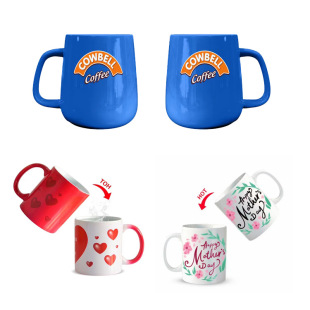 Color changing cup hot sale letter ceramic mug suit with lid spoon drinking cup couple household Cup
