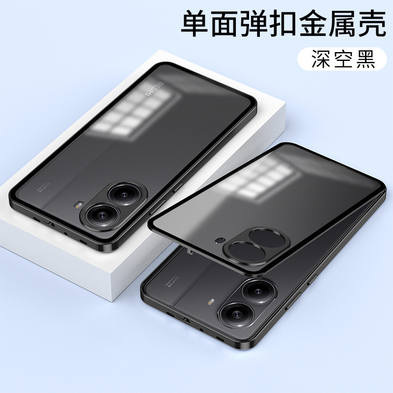 国境を越えて赤米Turbo4を適用して携帯ケースPOCO x7 pro金属フレーム片面PC転倒防止保護カバー|undefined