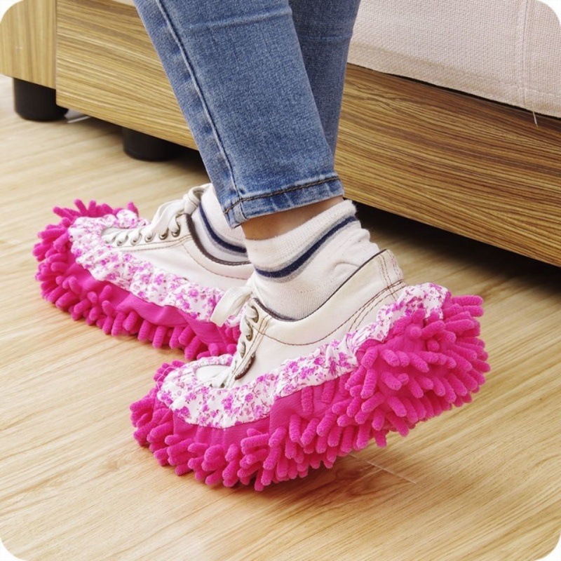 Mopping the floor slipper Brushing slipper Lazy man Shoe cover Mop head 25 centimeter within Chenille Shoe cover Washable