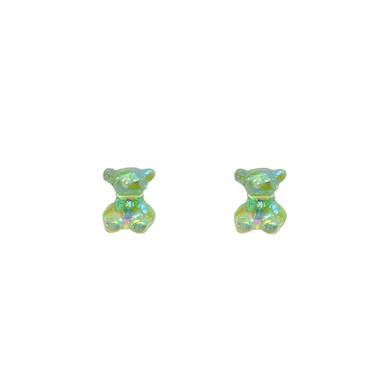 Cartoon brand cute silver needle, earrings, set, gradient