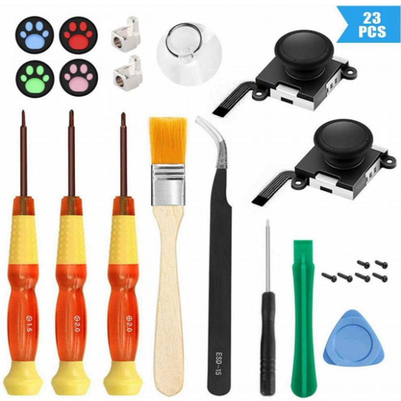 Nintendo interruptor multi-pieza destornillador mango herramienta de reparación 3D Rocker alegría-con accesorios de reparación de acogida