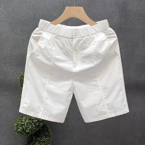 Mid-high waist summer fashion trendy brand loose sports pants solid color casual pants trendy men's youth popular three-quarter pants