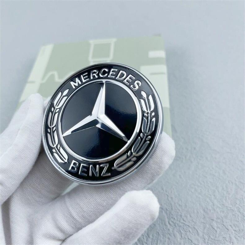 Suitable for Mercedes-Benz front bumper emblems, new C-Class, A-Class, CLA200, GLA, CLS, SLK, and B-Class models; black emblem for modification
