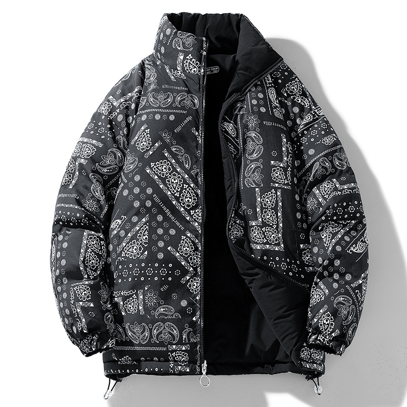 Abiti imbottiti in cotone double face per uomo e donna, giacca imbottita in cotone con collo alto per coppie_voghion.com