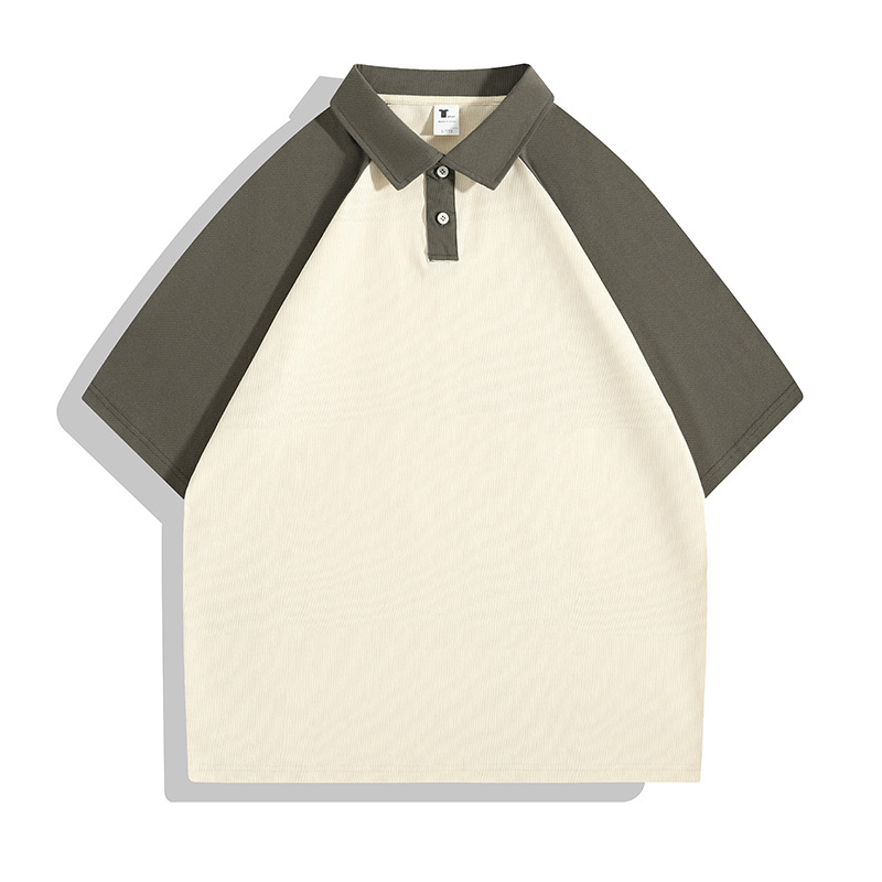 Camiseta de media manga con hombros caídos de algodón puro, polo de solapa raglán, ropa de clase de marca de moda, camisas publicitarias, ropa de trabajo, camisas culturales, personalización