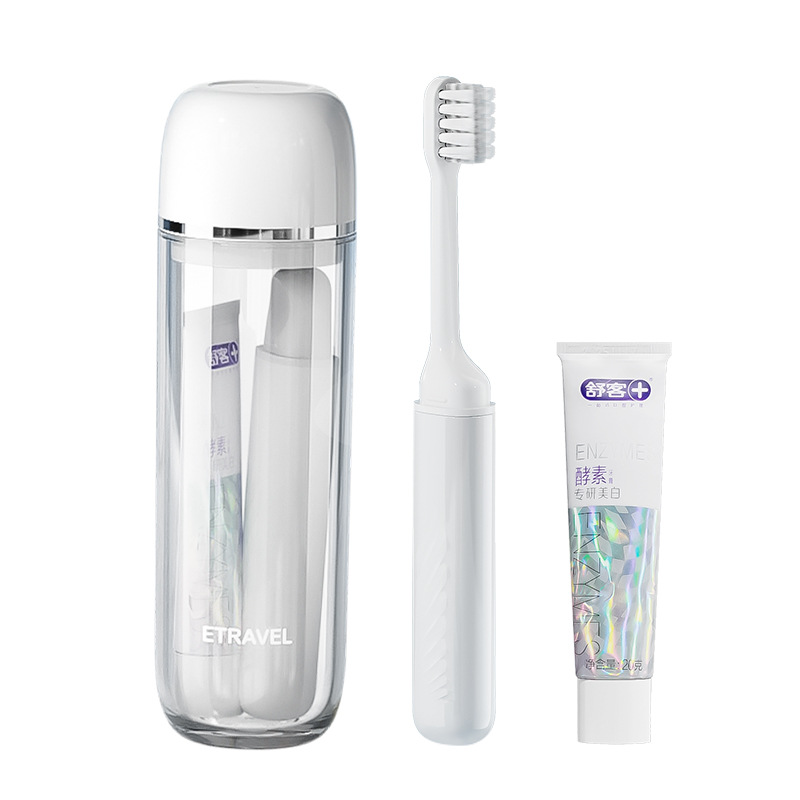 Juego de lavado de viaje, taza de enjuague bucal, pasta de dientes, taza de dientes, artículos de viaje, taza de lavado, cepillo de dientes plegable portátil, traje de viaje