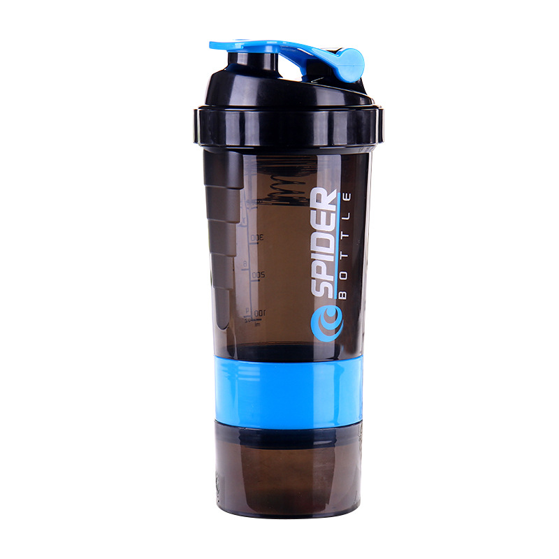 resortes de tres capas shaker taza de musculación deportiva al aire libre taza de batido de proteína de polvo de mezcla taza de plástico taza de agua