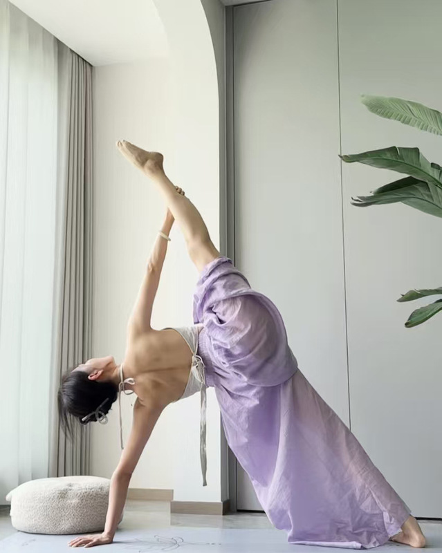 25春夏微风裤禅意仙女瑜伽裤直筒加长薄纱松弛感显瘦宽松垂坠6色|undefined