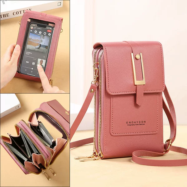 Factory Direct Sales of New Transparent Touch Screen Mobile Phone Bags, Trendy Simple Cross-Body Small Bags, Mobile Phone Women's Bags, Coin Bags, Vertical Style