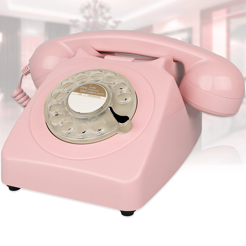 Fabricante de teléfonos antiguos de estilo clásico con dial giratorio, teléfono fijo retro con timbre metálico, teléfono fijo transfronterizo.