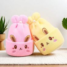 新生婴幼儿帽子0-3-6月儿童毛线帽可爱小兔针织帽子胎帽卤门帽子