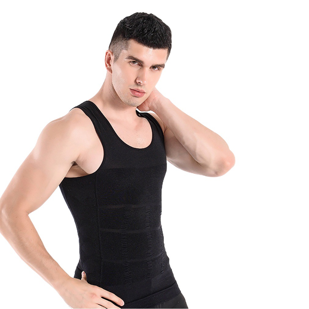 Cross-Border Men's Body Shaping Chaleco Ajustado Slim n Lift body Shaping ropa interior ajustada color sólido cintura adelgazante chaleco