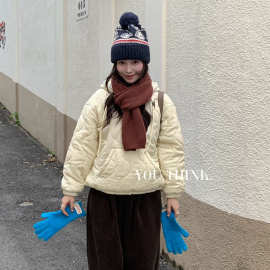 you think十三行冬季新品连帽韩风减龄简约保暖套头棉服上衣31467