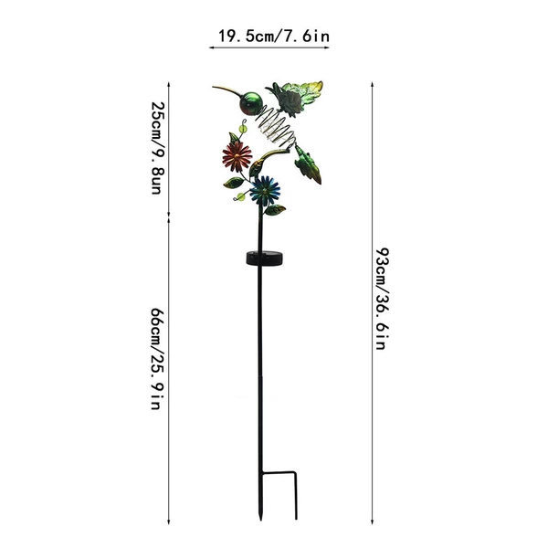 Wrought iron spring ground lamp (hummingbird)