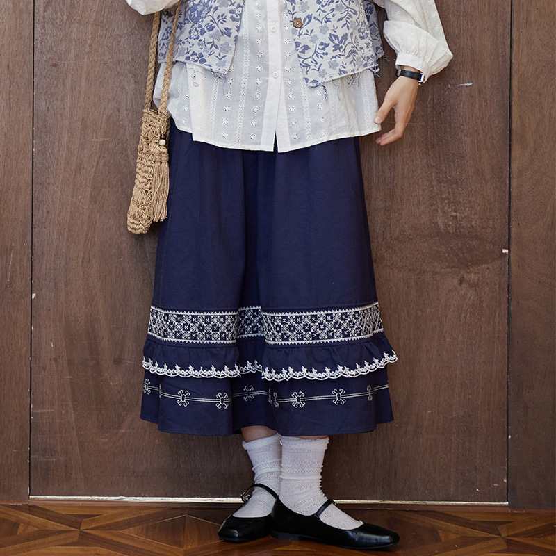 Spring retro ethnic long skirt