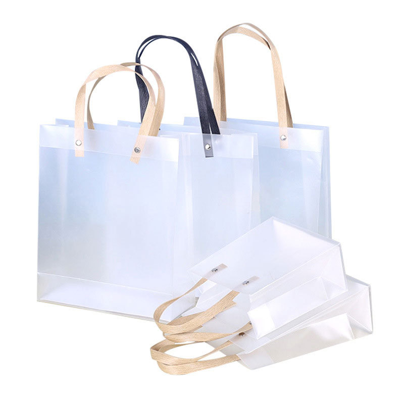 Spot Pppvc Handbag Manufacturer Direct Sales Wine Bag Gift Bag Gift Bag Frosted Transparent Plastic Handbag