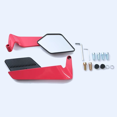 New Colorful Fixed-Wing Motorcycle Motorcycle rearview mirror - rose-red-black-mirror-shell-white-mirror