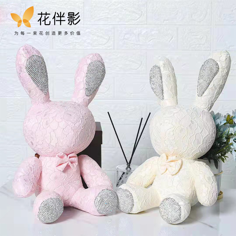 特价网红公仔系列七夕礼物告白熊娃娃玫瑰花兔子鲜花装饰儿童生日