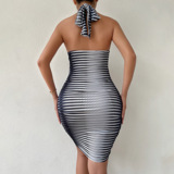 (Трансграничная торговля), дизайнерский ремень без рукавов, платье, европейский стиль, в обтяжку, тренд сезона, с акцентом на бедрах