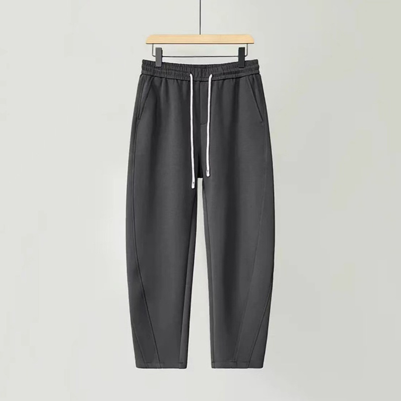 Men's Autumn Fashionable Vertical Cropped Knife Pants Couple's Casual Pants Loose-fit All-match Banana Pants Solid Color Men's Sweatpants