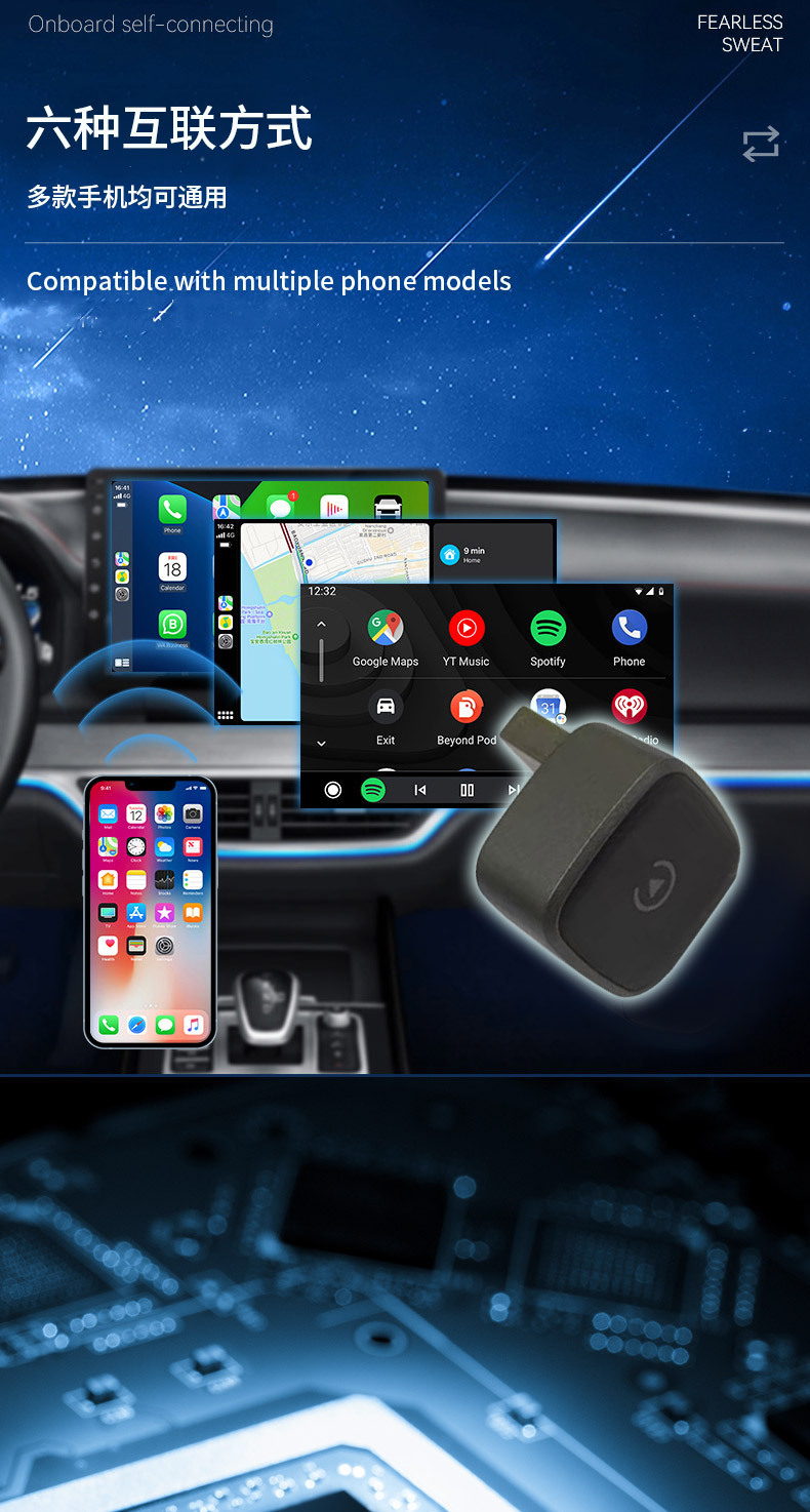 Source Manufacturer Mini Portable Wireless Carlife Adapter for Android Car Connectivity Supports Carlife Icon