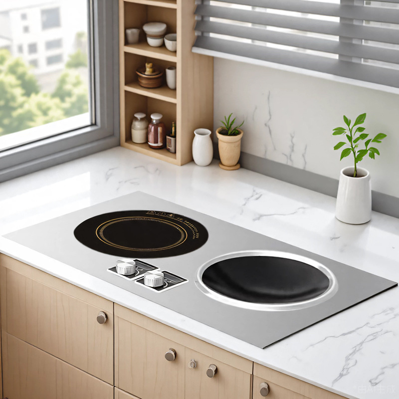 horno electromagnético de doble cabeza integrado 3500W hogar conjunto completo con olla de alta potencia horno de cerámica eléctrica de doble cilindro horno de batería