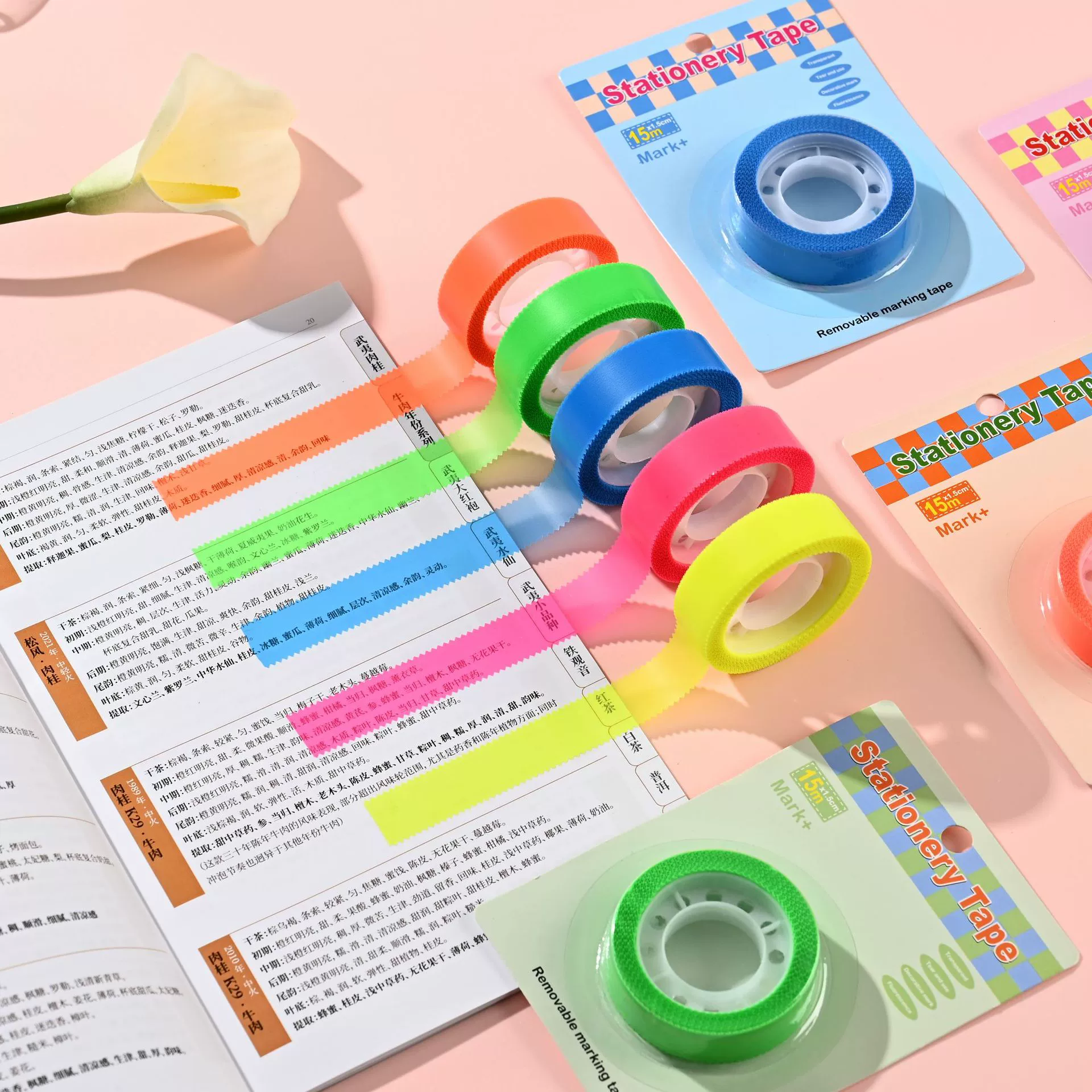 Пятно флуоресцентная прозрачная лента студенческая канцелярская лента