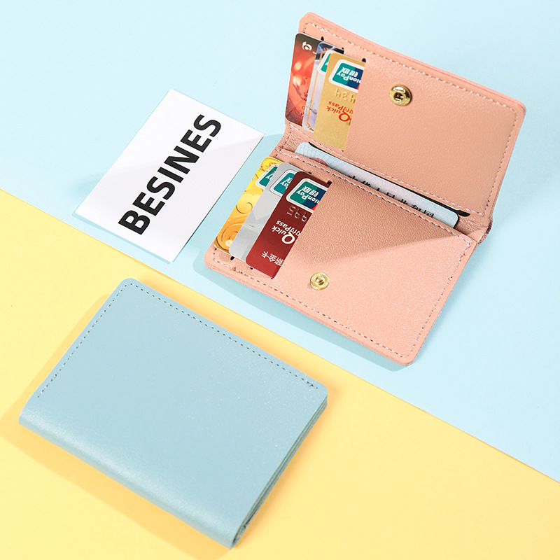 Comercio exterior explosivo simple billetera pequeña multifuncional tarjeta de banco en una tarjeta anti-magnética billetera de cuero