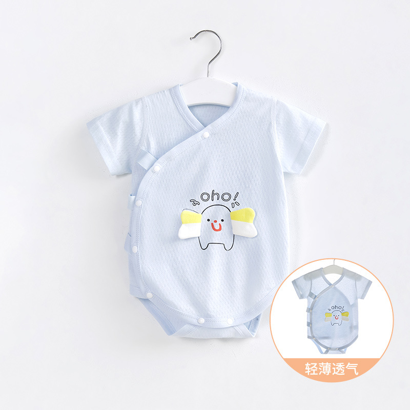 Mono de bebé de verano triángulo mameluco de manga corta funda de algodón ropa de recién nacido hombres y mujeres mameluco funda de bebé