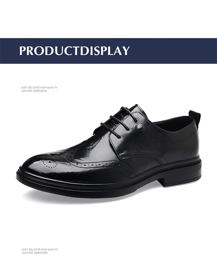 Giày sandal da nam kiểu Brogue khoét lỗ thoáng khí cỡ lớn — Kiểu khoét rỗng màu nâu, Màu nâu, dùng được bốn mùa, Mẫu đen bốn mùa, Kiểu khoét rỗng màu đen chi tiết 28