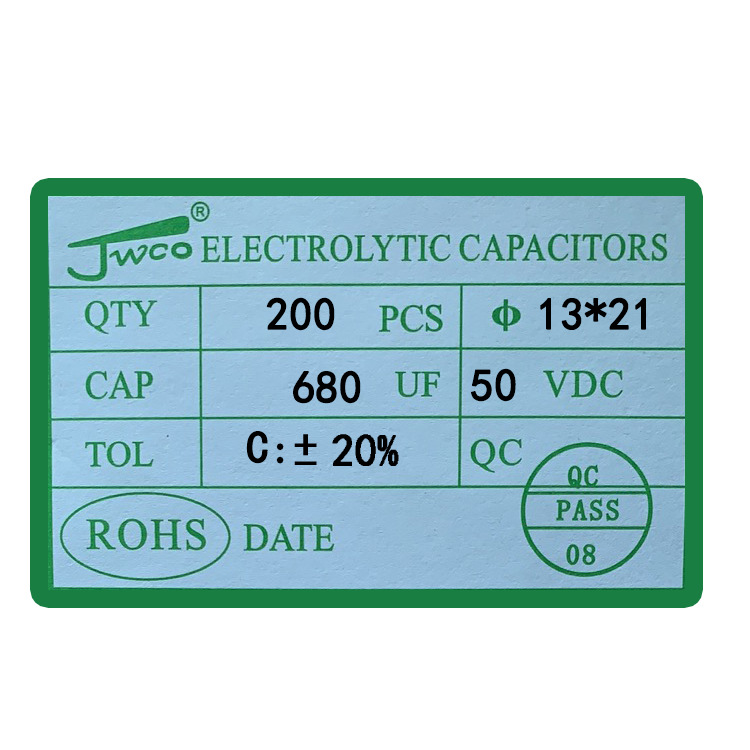 Condensador electrolítico enchufable directo de aluminio de la fábrica completa de la especificación JWCO jiaweicheng del condensador 13*17/21/25