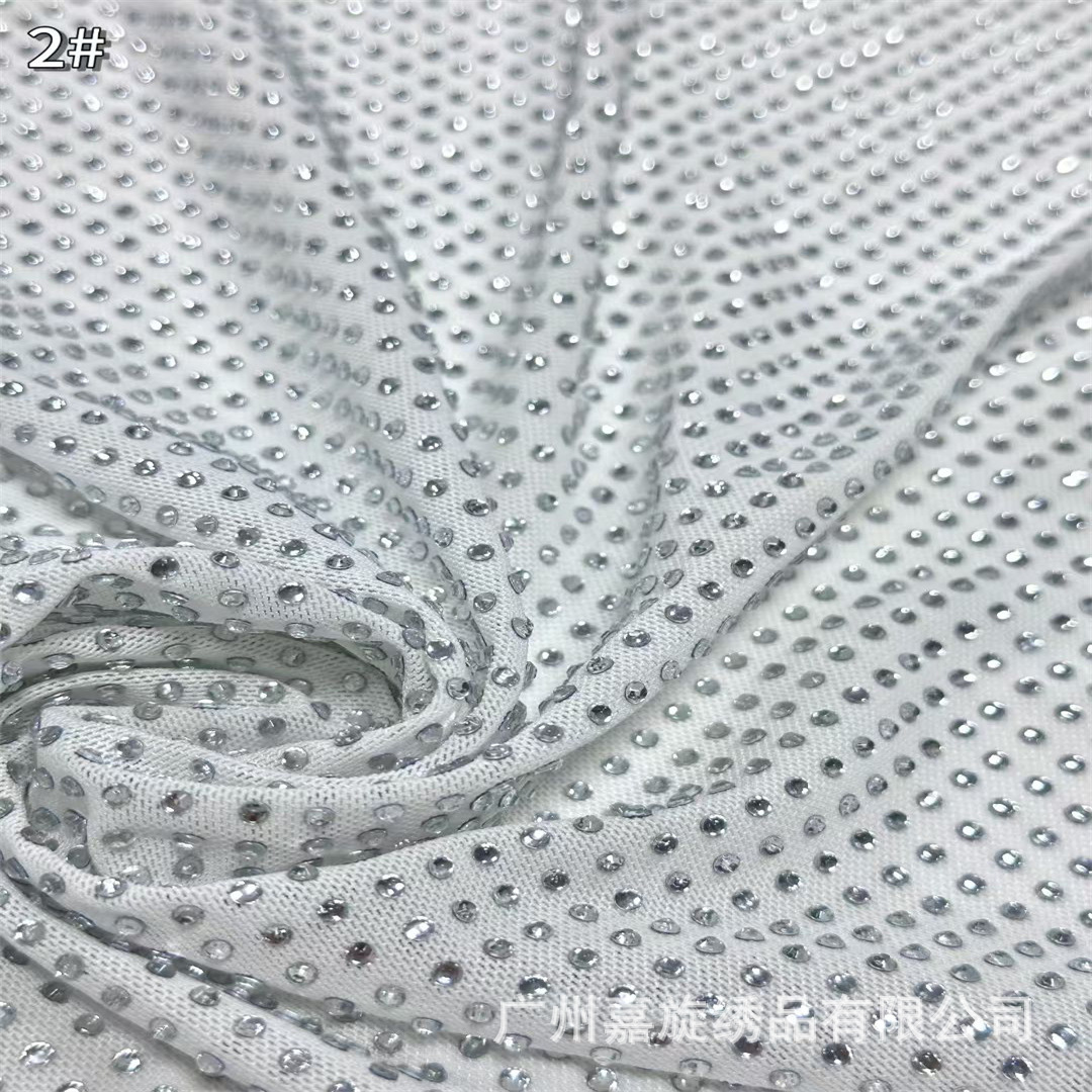 Tela elástica de malla con pedrería a todo color del fabricante para zapatos y sombreros de vestidos de novia africanos, accesorios de moda DIY para el cabello, tela con piedras.