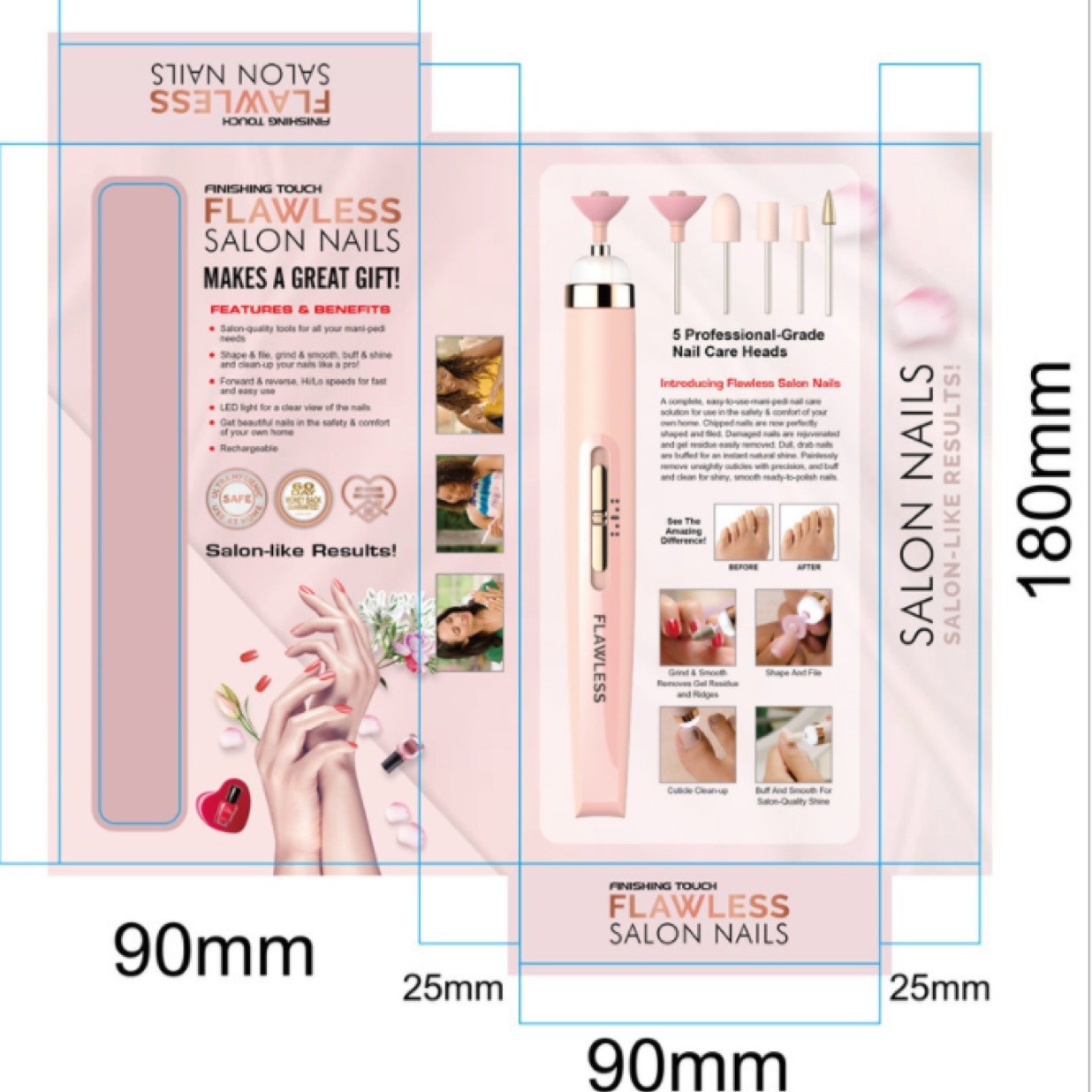 Máquina pulidora de uñas impecable de cinco en uno con luz pequeña amoladora de uñas eléctrica para el hogar portátil especial