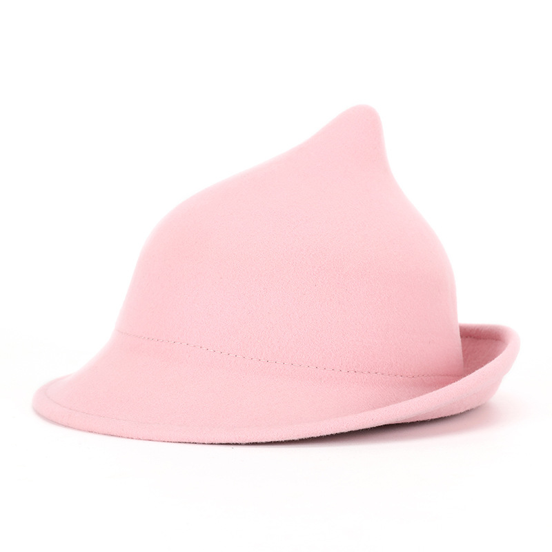 Sombrero mágico personalidad europea y americana sombrero mágico sombrero de fieltro halloween forma de escenario curling sombrero de bruja de lana 54-57cm