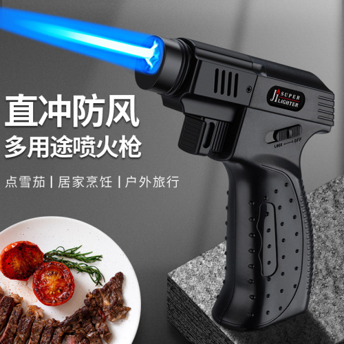 Metal high temperature pistol spray gun welding gun gas direct injection lighter kitchen outdoor moxibustion cigar flame gun