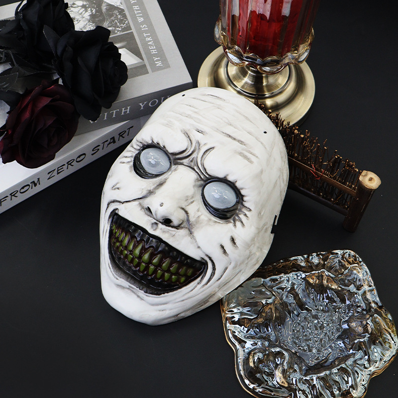 Transfronterizos nueva máscara de terror de Halloween exorcista vestido de baile espantoso cos espectáculo accesorios máscara de ojos de alto nivel
