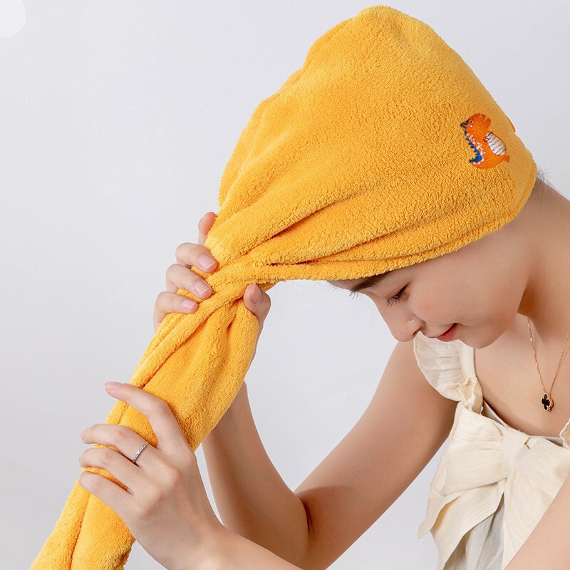 Hair drying cap Women's absorbent quick-drying hair towel thickened headscarf long hair cute shower cap hair drying towel lint-free