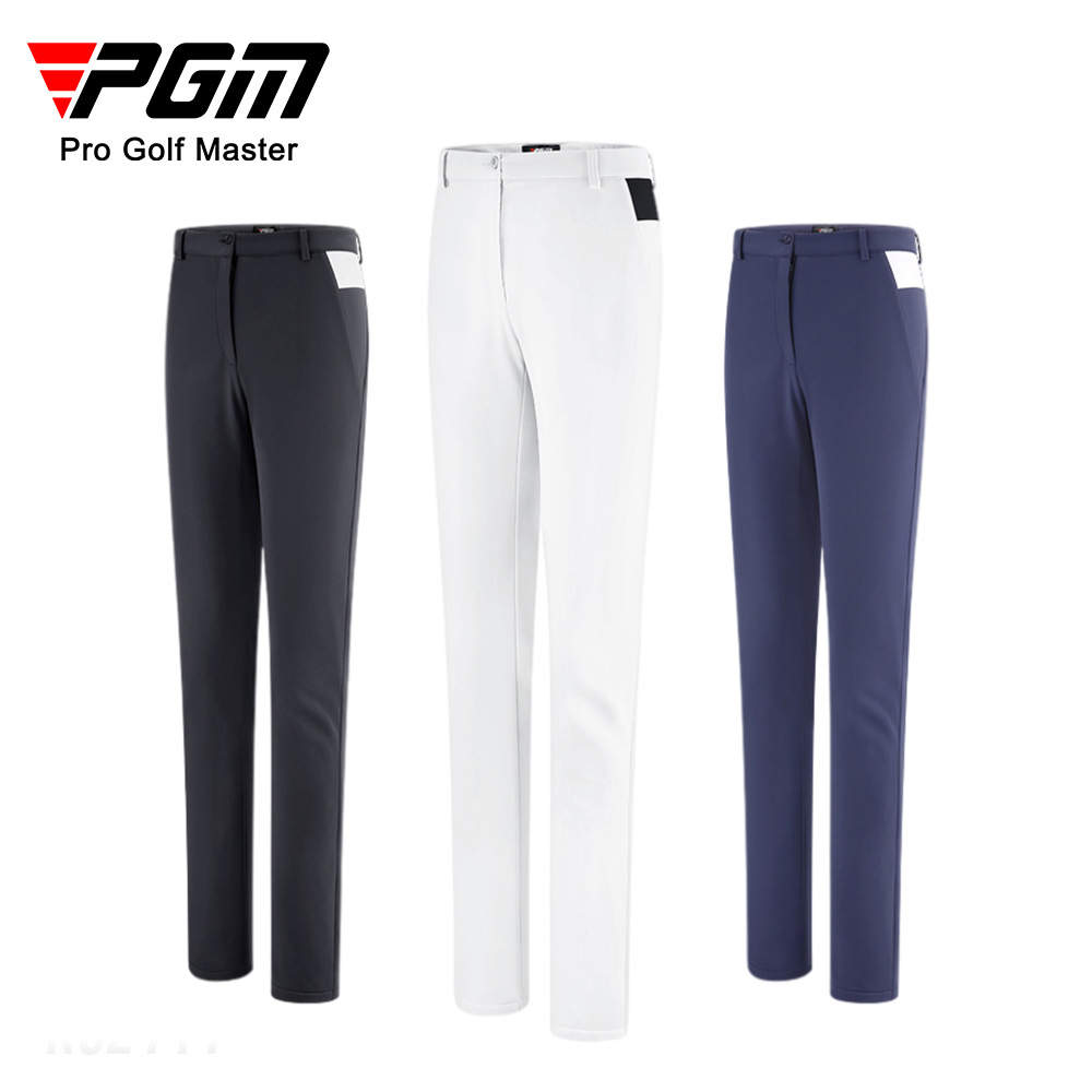 Quần dài golf nữ PGM mùa thu có lót nhung chống nước — KUZ111-Quần Dài Golf nữ màu trắng, Kuz111-Quần chơi gôn nữ màu xanh nước biển, Kuz111-Quần Golf Nữ Kaki, Kuz111-quần Golf nữ màu đen