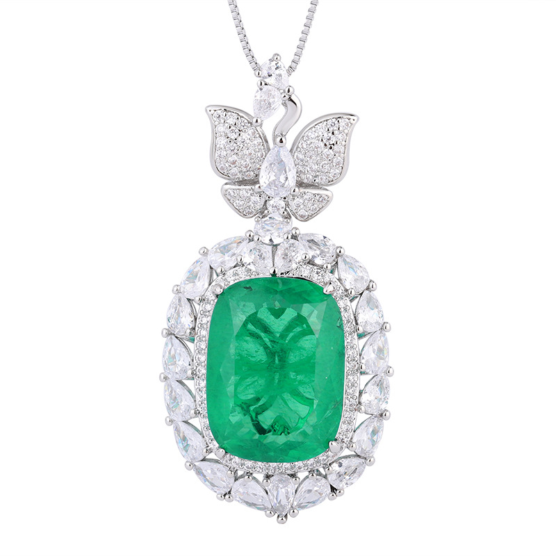 Zhuang Sheng joyas cobre inferior chapado en oro de Europa y América simulación color arco del Tesoro lujo elegante colgante collar principal 15*20