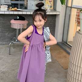 女童连衣裙夏季2025儿童韩版公主裙女宝宝背心吊带裙两件套长裙