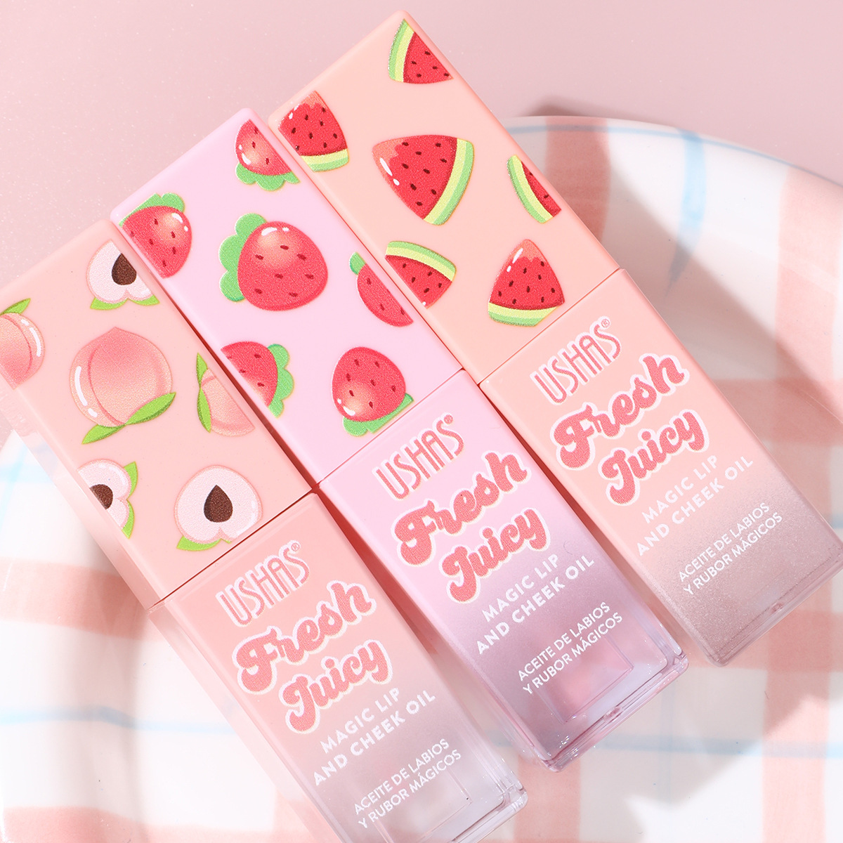 USHAS Cross-Border Spot Amazon esmalte labial hidratante impermeable óleo labial
