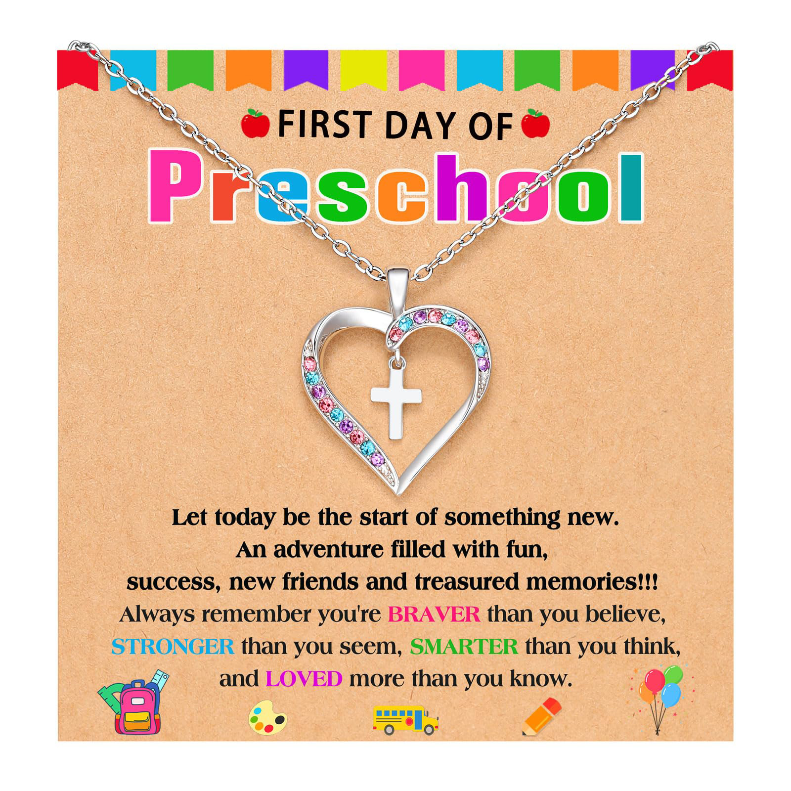 Cross-Border New Style Graduation Season Women's Heart-Shaped Stainless Steel Pendant European and American Fashion Style Clavicle Necklace