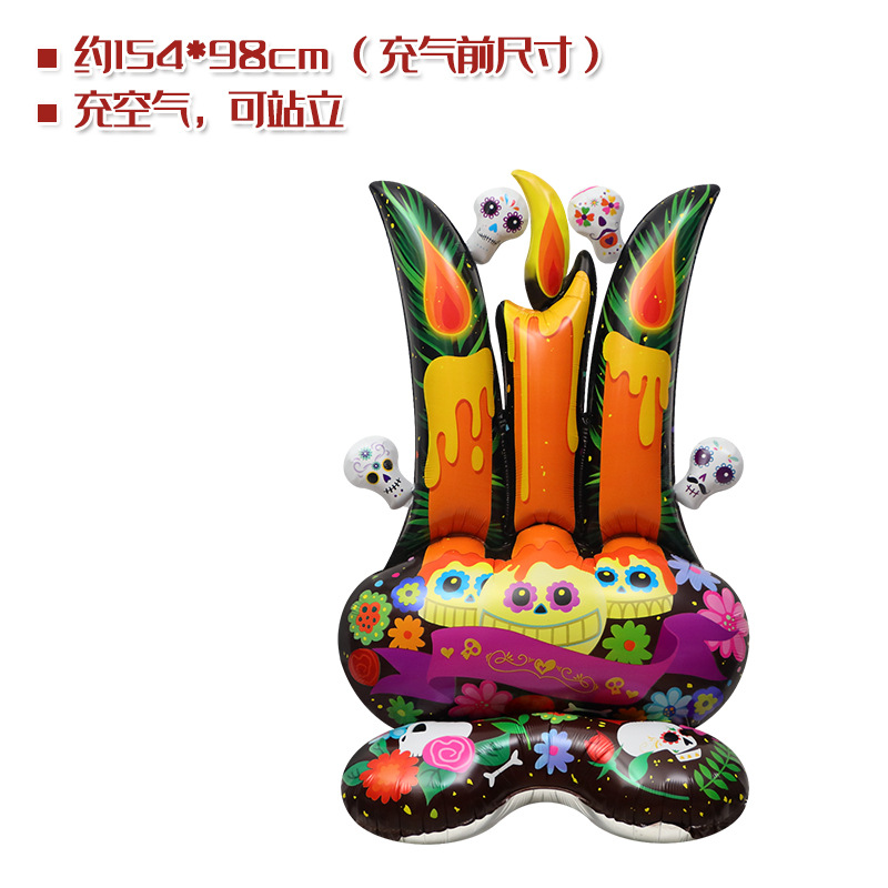 En stock accesorios de decoración de Halloween juguete globo 4D pie bruja árbol muerto forma de calabaza globo de dibujos animados de gran tamaño