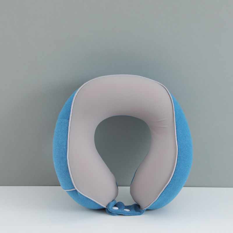 Reise-Nackenstützkissen aus Eisseide und Memory-Schaum in U-Form, ideal fürs Büro oder als Nackenstützkissen_voghion.com