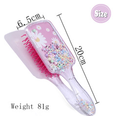 Square children's cute cartoon pet pattern air bag comb fluffy hair style glitter glitter air cushion comb